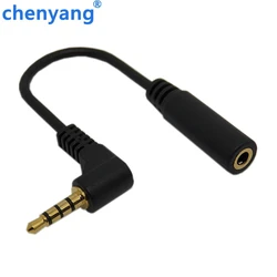 Cable Extensión Audio Estéreo 3.5mm Macho Hembra Ángulo Recto 4 Polos