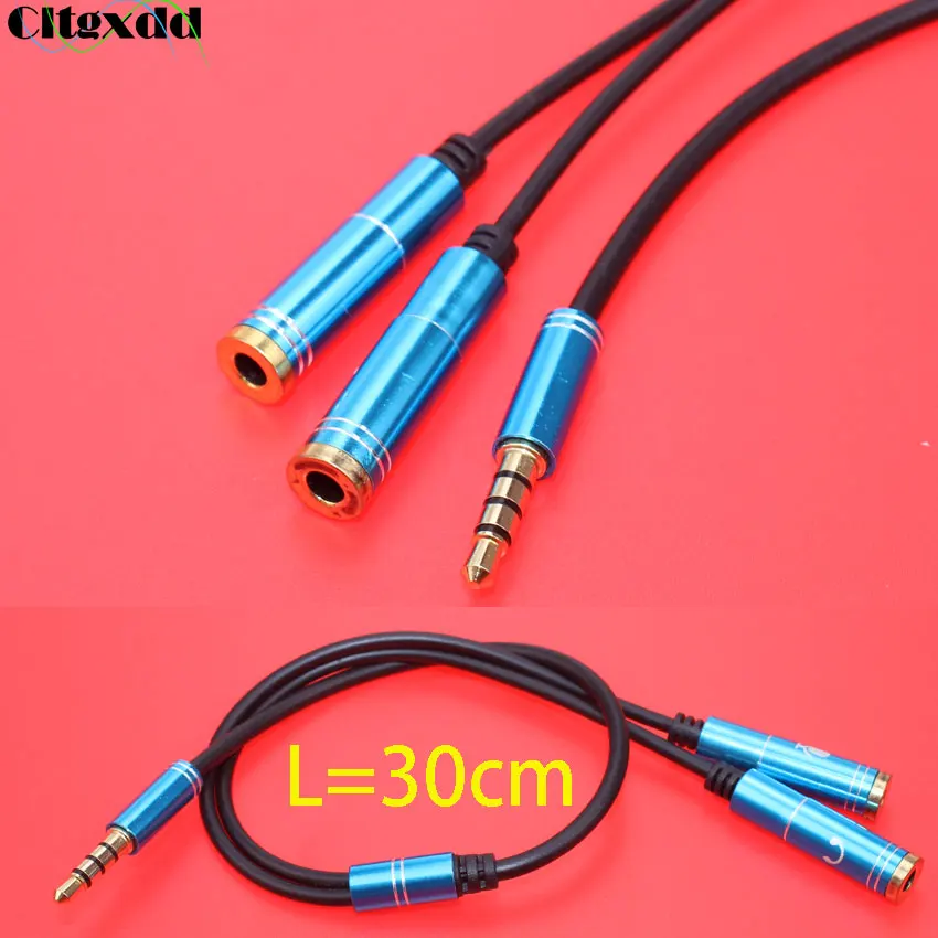 Cltgxdd-Cable divisor de Audio de 3,5mm, 3,5mm, macho a 2 hembra, micrófono para auriculares, adaptador de Cable auxiliar de extensión 3,5 - imagen 2