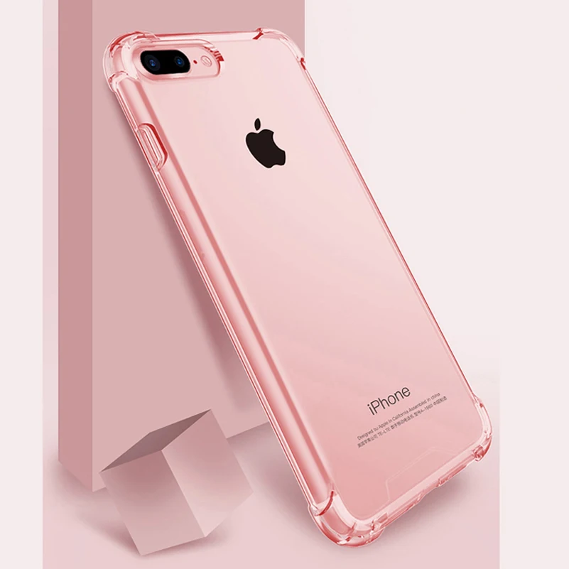 Funda transparente de TPU suave con protección contra caídas de Airbag para iPhone X XS MAX XR 8 7 6 6S Plus SE 2020 2022, funda trasera transparente para teléfono