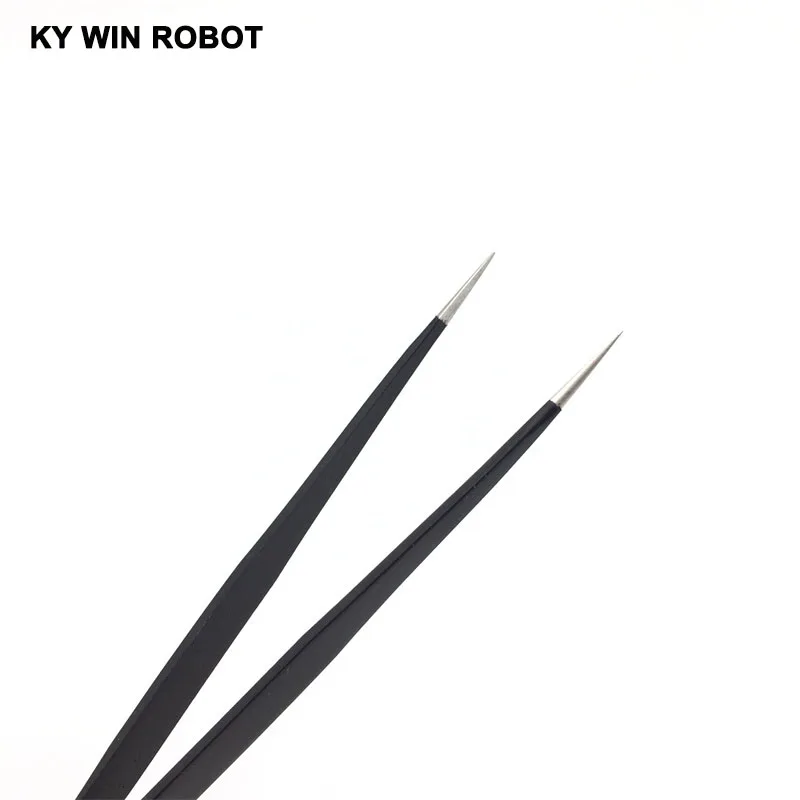 Pinzas de punta recta curvada antiestática, juego de pinzas de soldadura de precisión, herramienta electrónica ESD, 1 ESD-11 - imagen 4