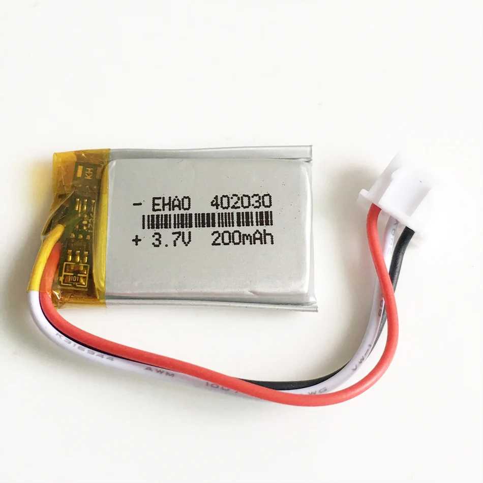 3.7V 200mAh LiPo Rechargeable Battery 402030 + JST 1.0/1.25/1.5/2.0/2.54mm 3pin Plug For Handheld GPS Mp3 GPS Bluetooth Recorder - imagen 5