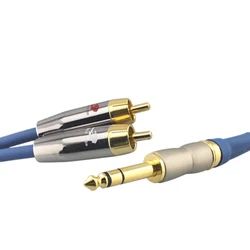 Cable estéreo TRS 6,5mm a RCA dual OFC para mezclas y altavoces