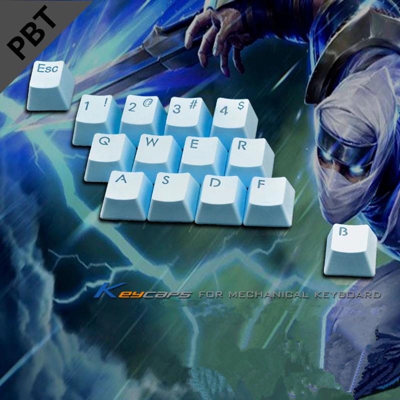 Teclas LOL PBT retroiluminadas, juego de 14 teclas, teclas de perfil OEM con extractor de teclas para interruptores MX, Teclado mecánico retroiluminado para jugar - imagen 2