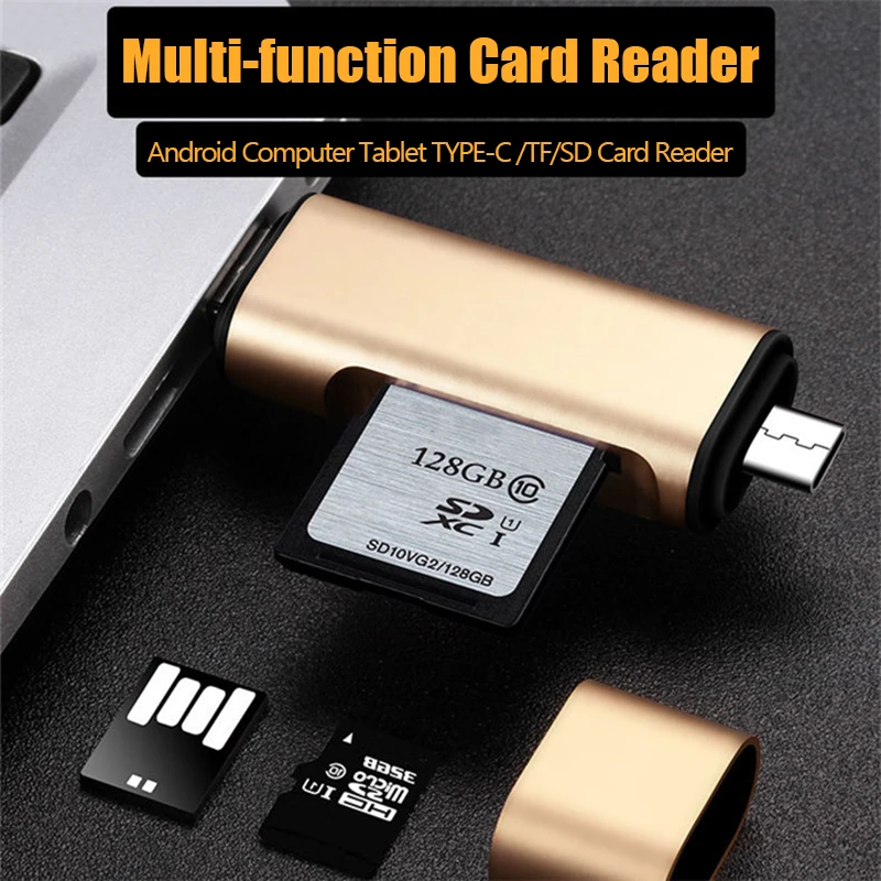 UTHAI C03 tipo-C micro USB USB3.0 3In1 lector de tarjetas de OTG de alta velocidad Universal TF/SD/V8 adaptador para PC Android encabezados de extensión - imagen 4
