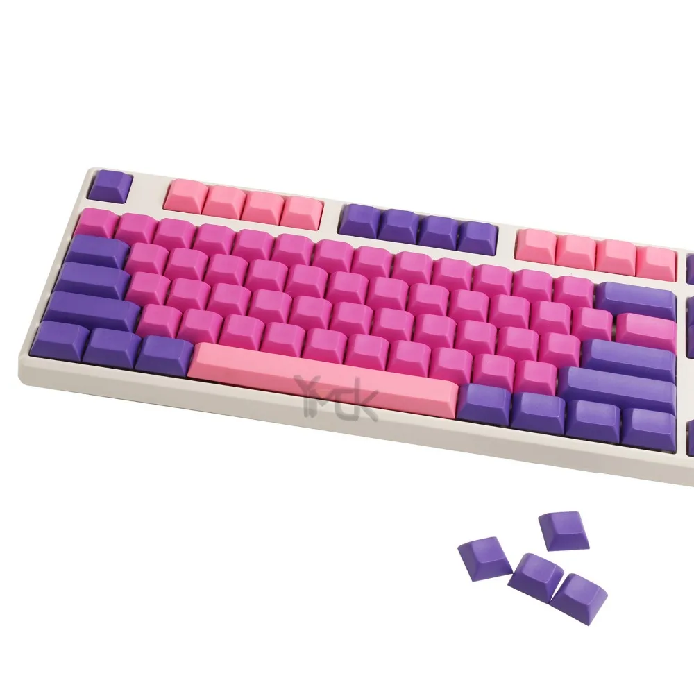 YMDK-Juego de teclas DSA de San Valentín para teclado mecánico MX, 108 en blanco, rosa, Morado, mezclado, PBT - imagen 2
