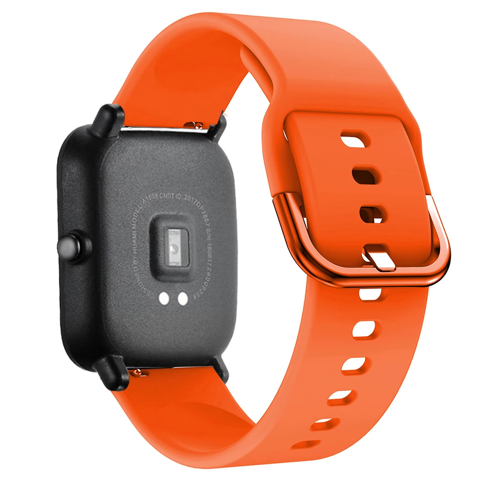 Correa de silicona de 20mm para Xiaomi Huami Amazfit Bip Lite Bip U/S Pop correa de reloj inteligente para Huami Amazfit GTS 4 3 2 - imagen 4
