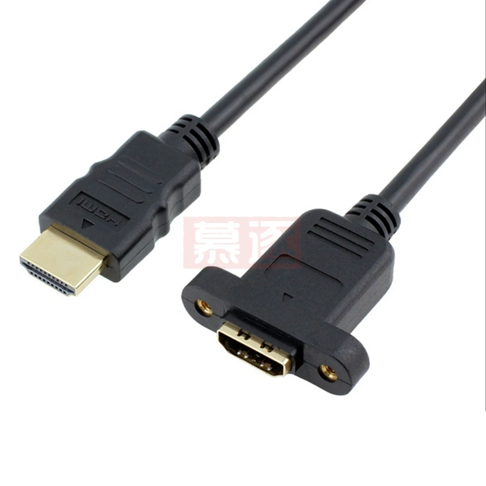 Cable de montaje en panel macho a hembra de extensión compatible con HDMI 28AWG CL2 con clasificación 1080P 0,3 M/0,6 M 1 M/1,5 M (con tornillo) - imagen 2