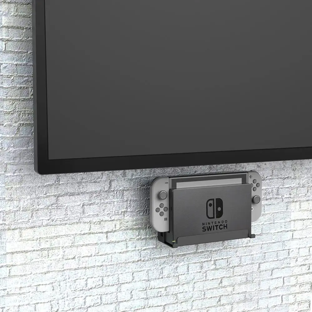 Soporte de pared Monzlteck para Nintendo Switch Original y OLED, cerca o detrás de la TV, accesorios para juegos, soporte de muelle, Metal - imagen 5
