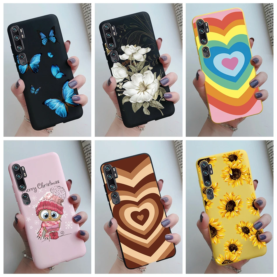 Funda de girasol con forma de corazón de amor para Xiaomi Mi Note 10 Pro, funda trasera de silicona con parachoques para Xiomi Xiaomi Mi Note 10 Note10 Pro