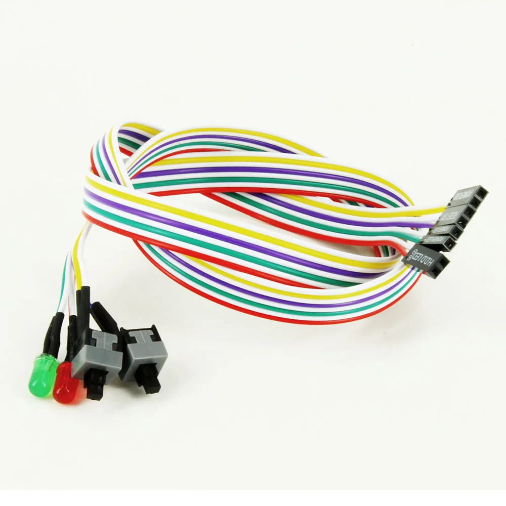 Cable de fuente de alimentación de 65cm, interruptor de reinicio de E/S de PC, interruptor de botón de Cable de placa base de PC, reemplaza un interruptor de indicador de potencia roto HDD - imagen 3