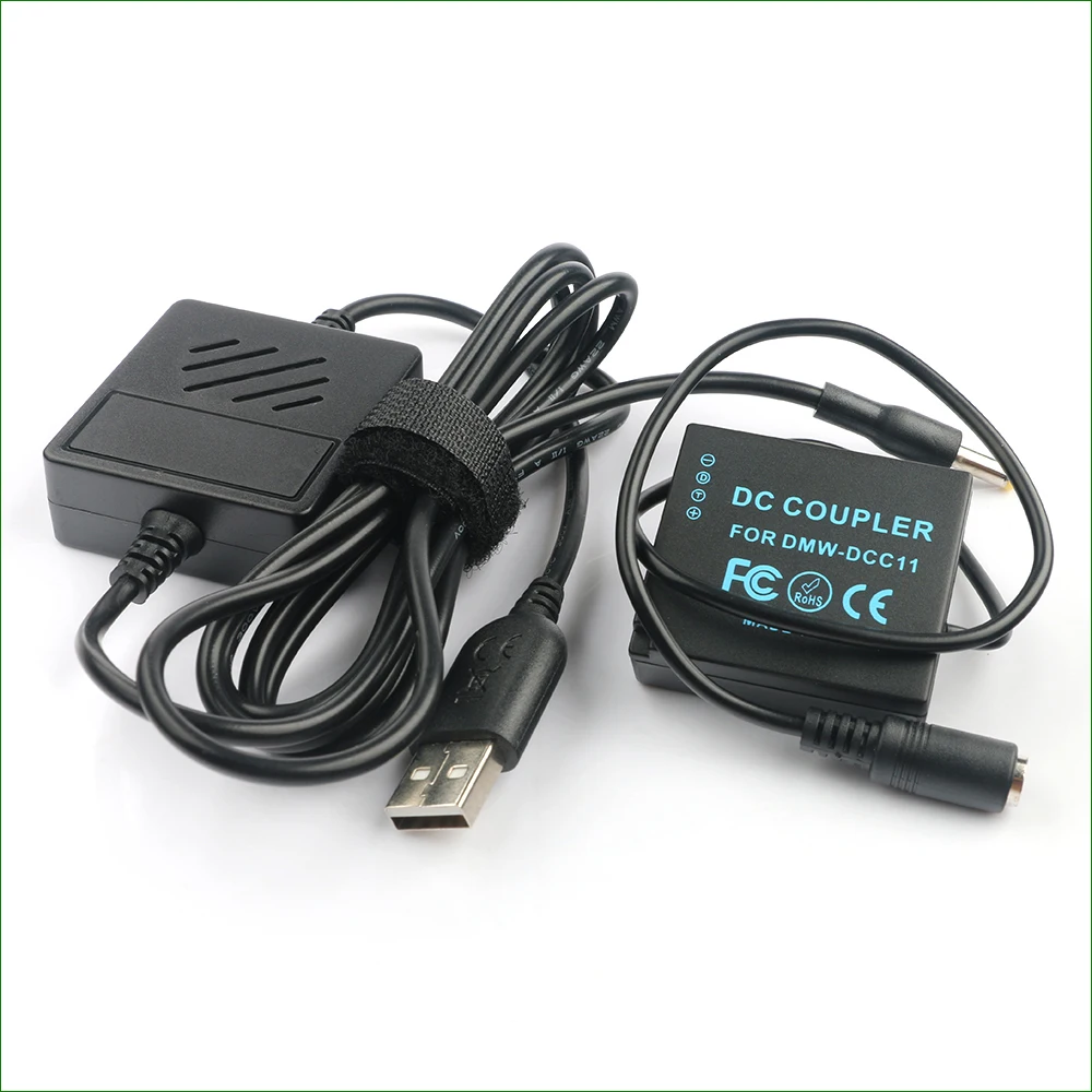 Batería ficticia de 5V USB a DMW-BLG10 BLE9, Banco de energía de DMW-DCC11, Cable USB para Panasonic DMC GF3 GF5 GF6 GX7 GX80 GX85 LX100 S6 ZS60 - imagen 2