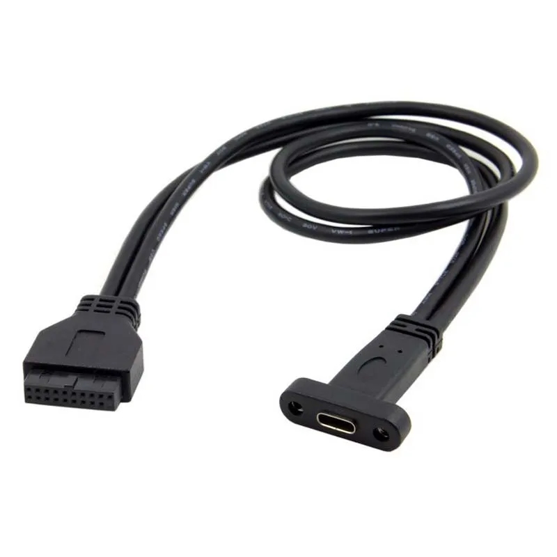 Cable adaptador de 0,5 M, convertidor de USB 3,0, enchufe de 19 pines dentro de la placa base del ordenador A un extensor de extensión de enchufe hembra tipo C