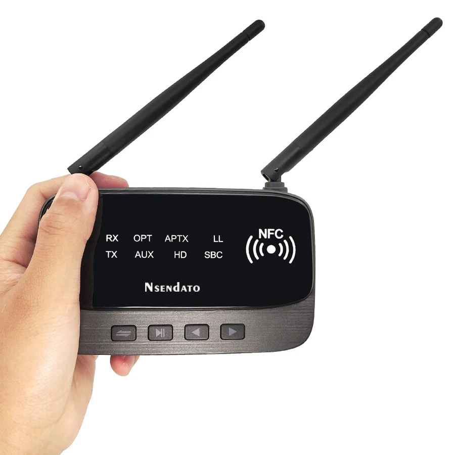 262 pies/80m NFC inalámbrico de largo alcance 5,0 audio estéreo transmisor de música receptor 3 en 1 adaptador de Audio inalámbrico baja latencia aptX HD - imagen 3