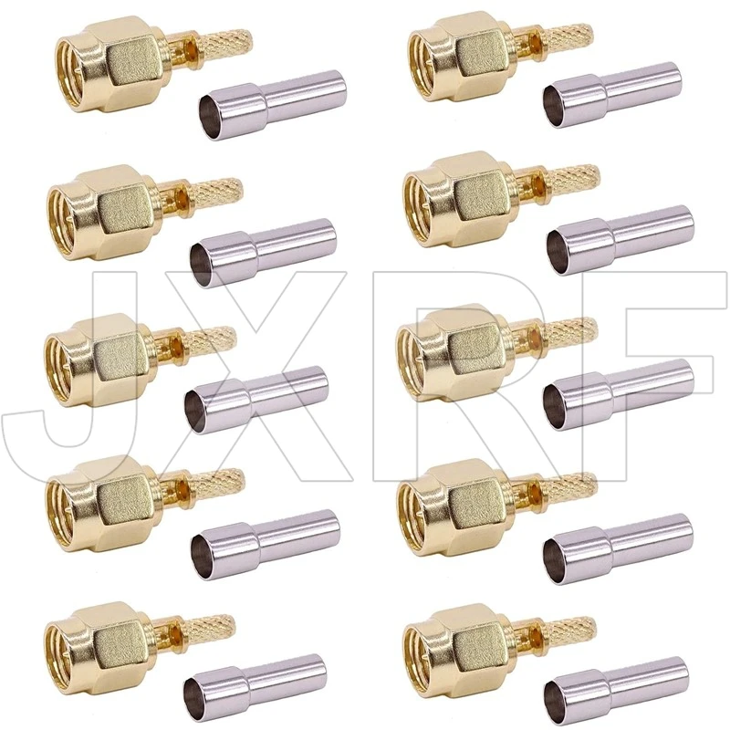JX 10 Uds conector SMA macho engarzado para RG316 RG174 RG178 RG179 LMR100 Cable Coaxial envío rápido