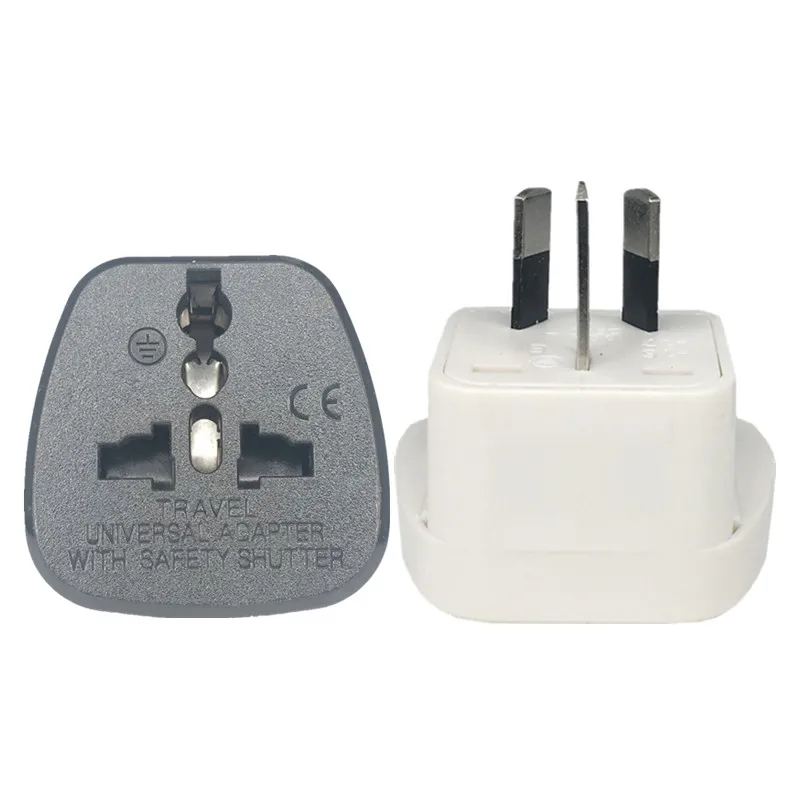 Adaptador de enchufe Universal a AU/CN, retorno UE/EE. UU./AU/Reino Unido, aislamiento semipegamento, salida de 3 pines, toma de corriente de viaje, puerta de seguridad