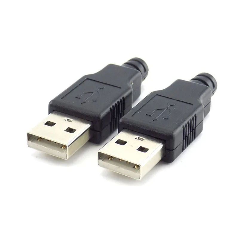 Adaptador de enchufe macho con cubierta de plástico negro, 4 pines, USB 2,0, tipo A, bricolaje, H10, 5/10 Uds. - imagen 2