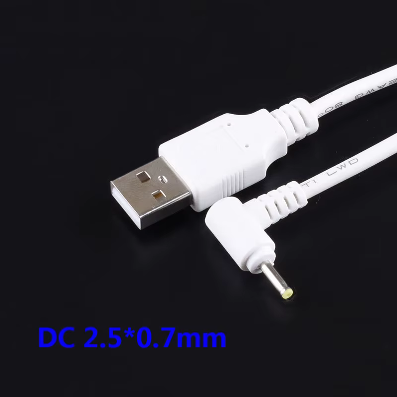 Conector DC 2,5x0,7mm Angular Recto – Cable Alimentación