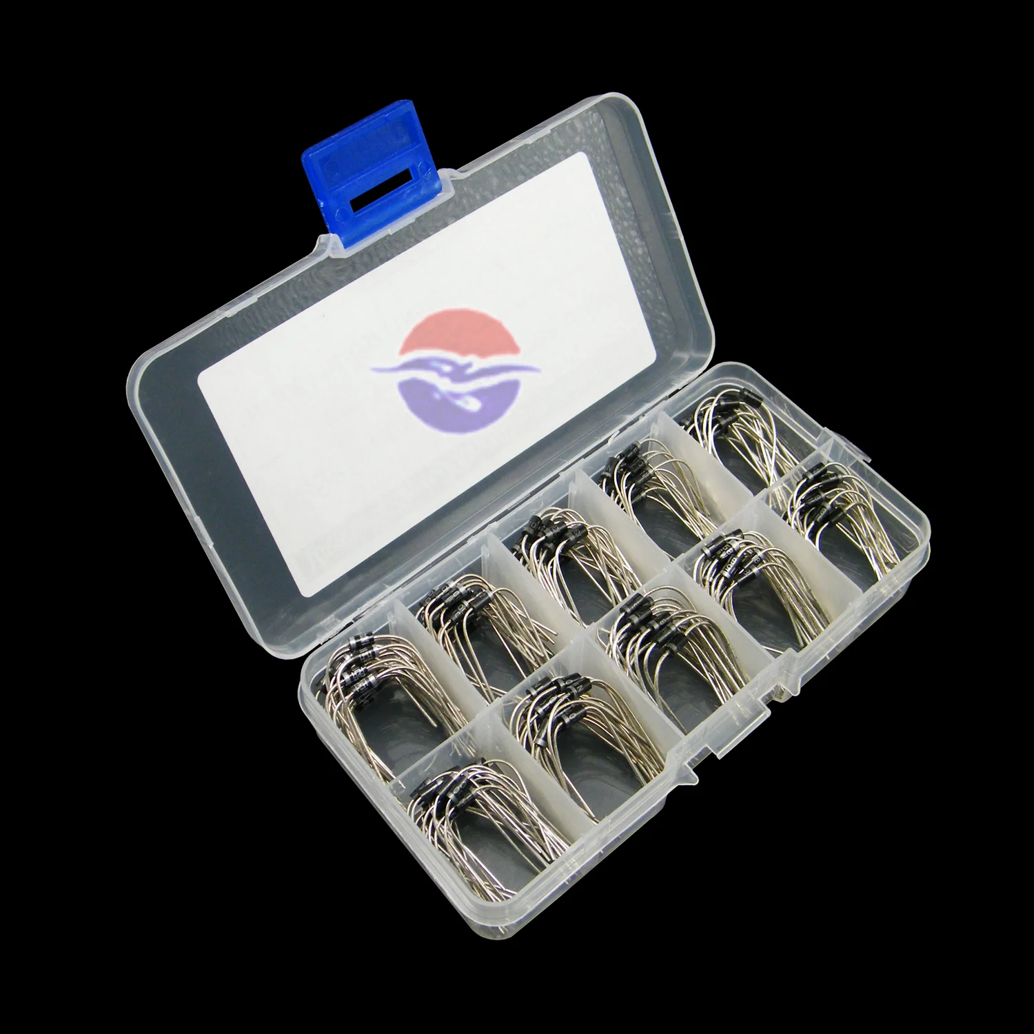 200 Uds. Kit surtido de diodos rectificadores de 10 valores 1N4001 1N4002 1N4003 1N4004 1N4005 1N4006 1N4007 1N5817 1N5818 1N5819 + caja - imagen 3