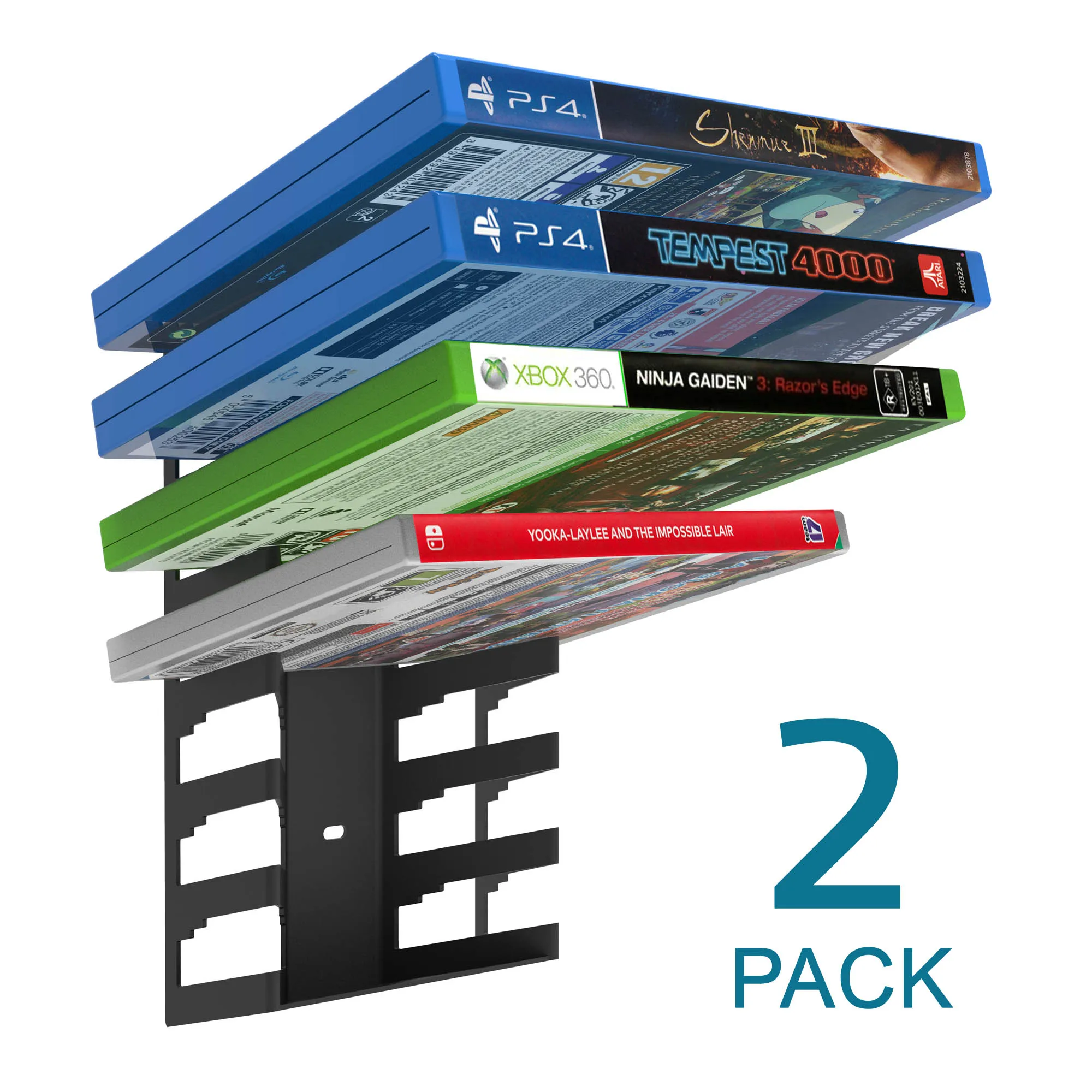 Monzlteck-estuche de almacenamiento para videojuegos, montaje en pared, Compatible con Xbox one/360,PS4/PS5,Nintendo Switch - imagen 2