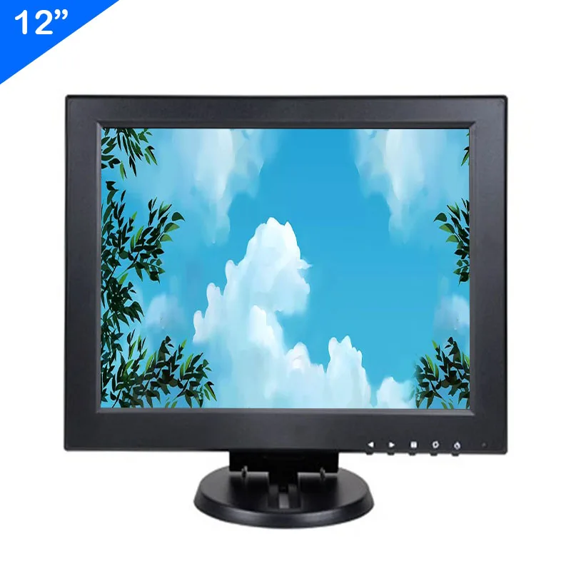 ZHIXIANDA-Monitor de escritorio portátil Industrial Monitor de 12 pulgadas 4:3 BNC HDMI AV VGA USB interfaz para coche pantalla CCTV - imagen 2