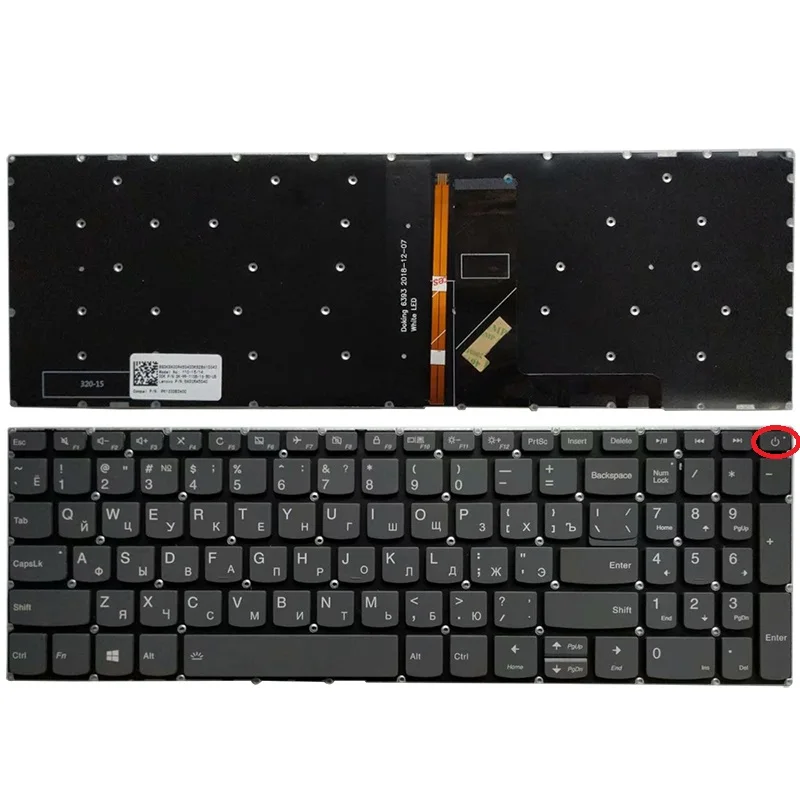 Teclado ruso para Lenovo ideapad, S145-15IWL, S145-15AST, S145-15API, BS145-15IGM, RU, negro - imagen 3