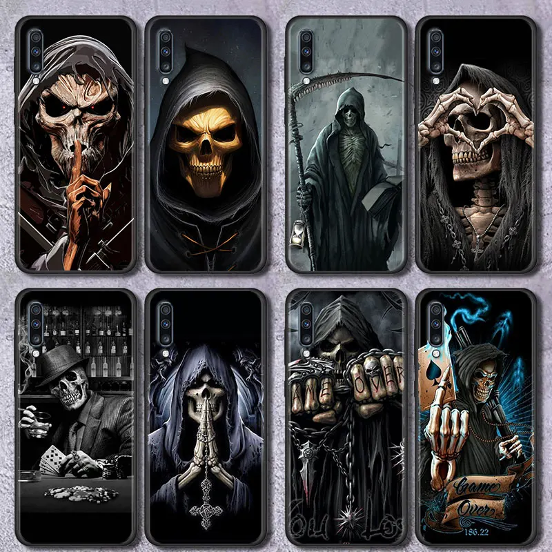 Grim Reaper-funda de teléfono con esqueleto de calavera para Samsung Galaxy A50 A10 A30 A40 A70 A20S A20E A02S A12 A22 A32 A52 5G A04S - imagen 2