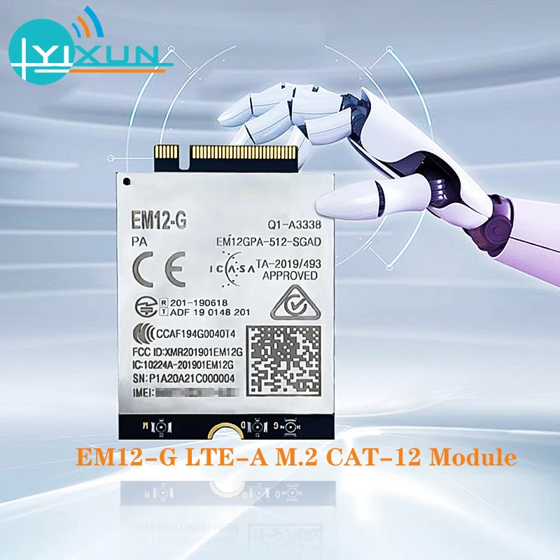 Quectel-EM12-G, EM12, LTE-A, Cat12, B1/B2/B3/B4/B5/B7/B8/B9/B12/B13/B14/B17/B18/B19/B20/B21B25/B26/B28/B29/B30/B32/B66
