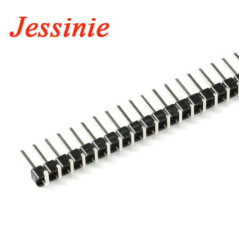 Conector de placa PCB de ángulo recto de 90 grados, fila única macho R/A de 40 Pines, cabezal positivo/inverso, 10 piezas, 2,54mm, 1x40 P, 1x40P - imagen 3