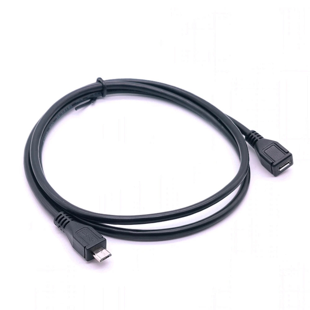 Conector Micro-USB de 5 pines Micro USB 2,0 macho hembra a Micro USB 2,0 tipo B Cable de carga extensor macho hembra 100cm
