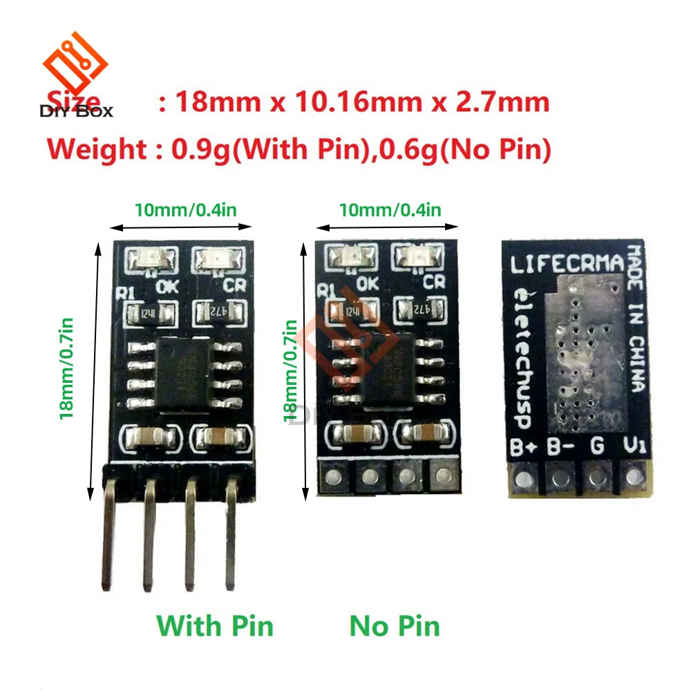 Módulo de cargador de batería LiFePO4 dedicado de 3,2 V 3,6 V 1A CV/CC con protección contra sobretensión recarga automática Mod de suspensión de baja potencia - imagen 5
