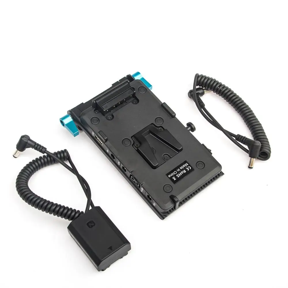 Sistema de fuente de alimentación WY-VG1, adaptador de placa de batería de montaje en V con Cable Sony NP-FZ100 para transmisión de cámara SLR HD