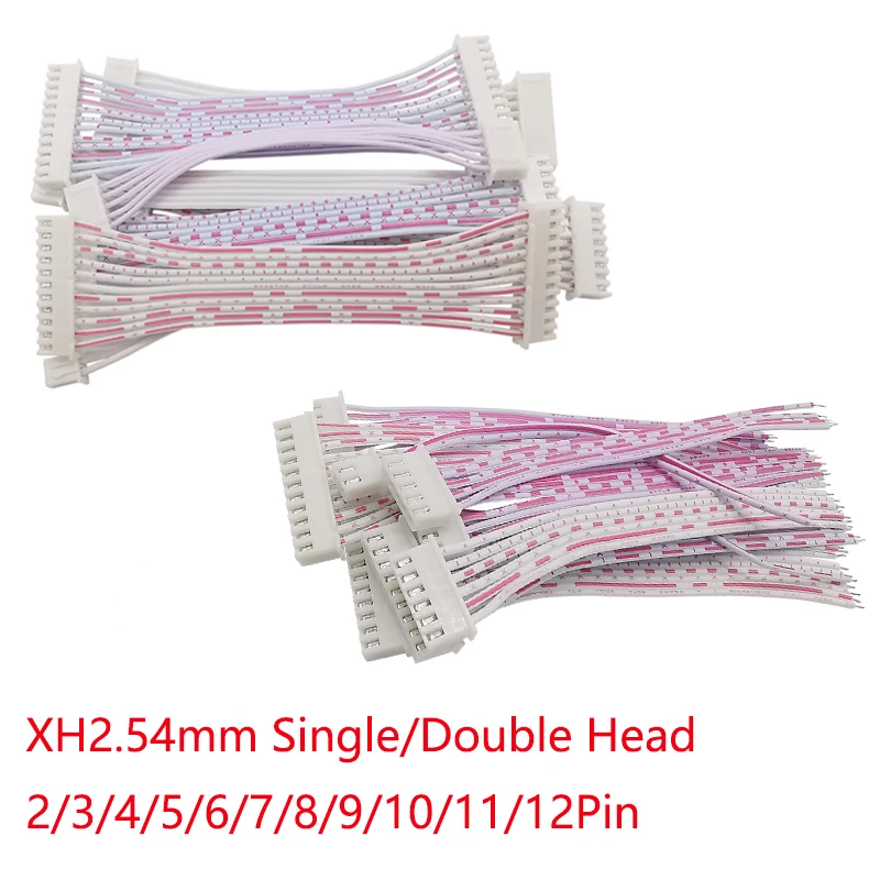 5 uds XH2.54 XH 2,54mm 2P/3/4/5/6/7/8/9/10/12 Pin Cable de Terminal de enchufe hembra conector de Cable JST línea blanca roja de un solo/doble cabezal