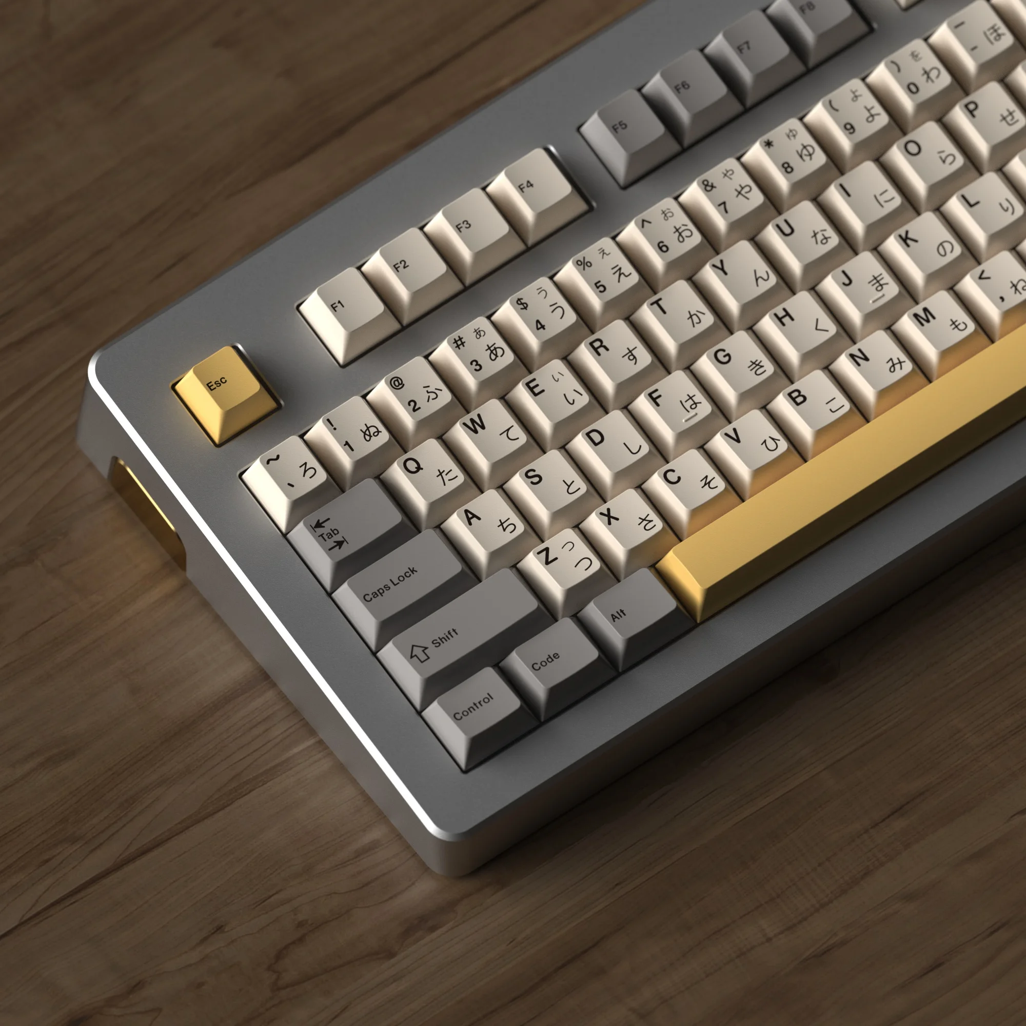 Teclas personalizadas para teclado mecánico, teclas de doble disparo, perfil de cereza, PBT japonés, gris leche del desierto, amarillo, GH60, GK64, RK87 - imagen 5