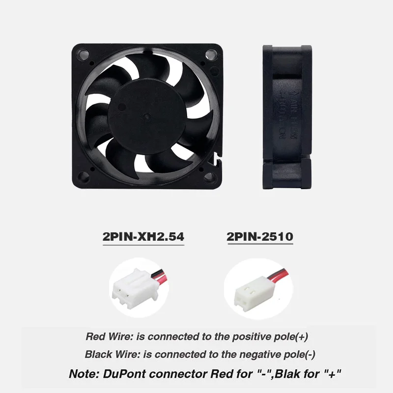 Ventilador enfriador de impresora 3D de doble bola, equipo de máquina sin escobillas, Motor de CC, ventilador de refrigeración, 60x60x20mm, 6020, 12V, 24V, 2 piezas - imagen 2