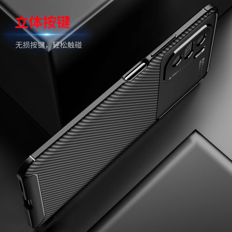 Funda de fibra de carbono suave para Xiaomi POCO F3, carcasa trasera protectora con anillo de soporte para xiaomi redmi K40 K40Pro - imagen 5
