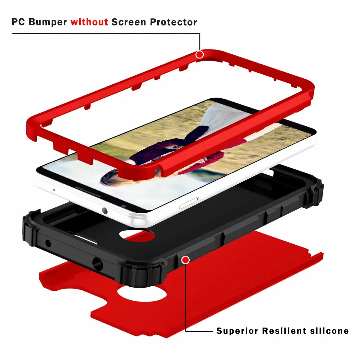 Silicone 3 in 1 Hard PC Glitter cover for Google Pixel 3 XL 3A Anti-Fall Hybrid Armor Case for Google Pixel 3A XL phone cover - imagen 3