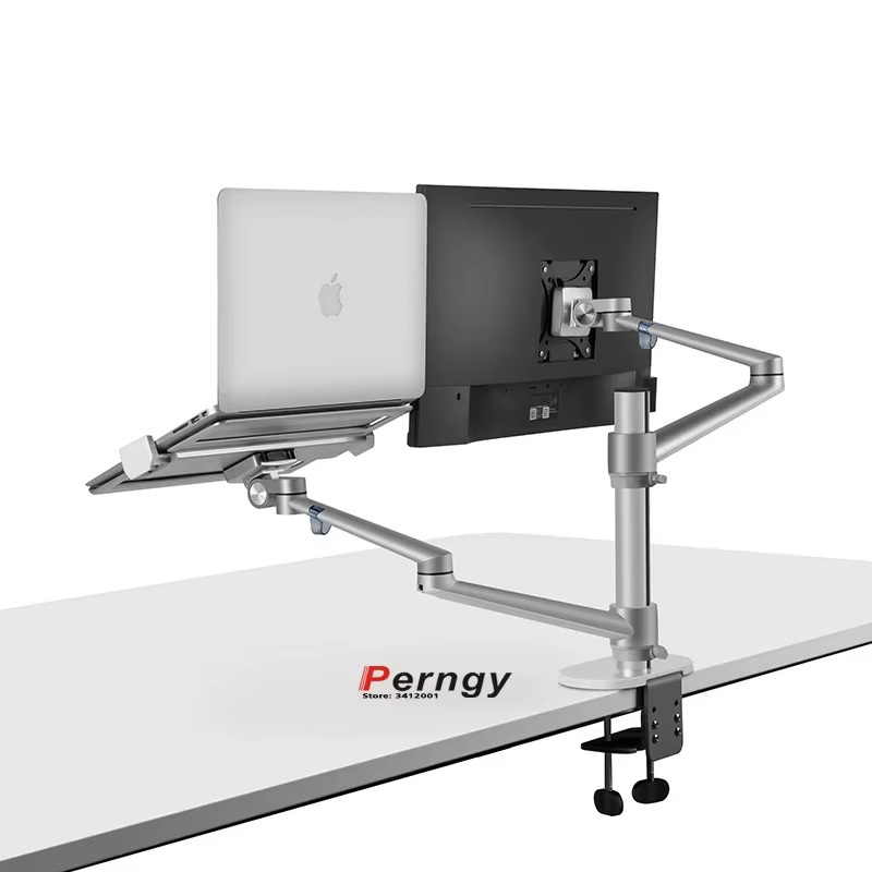 OL-3L Soporte Portátil Ergónico Aluminio Plateado Ajustable