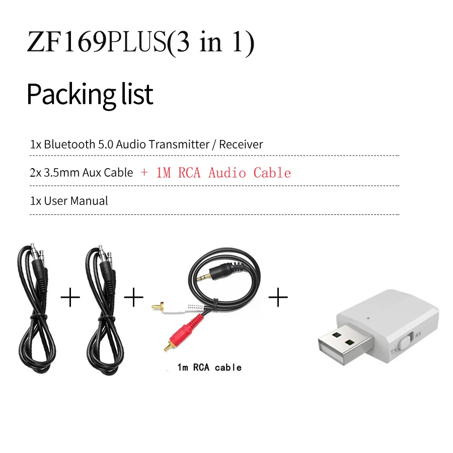 White With RCA Cable