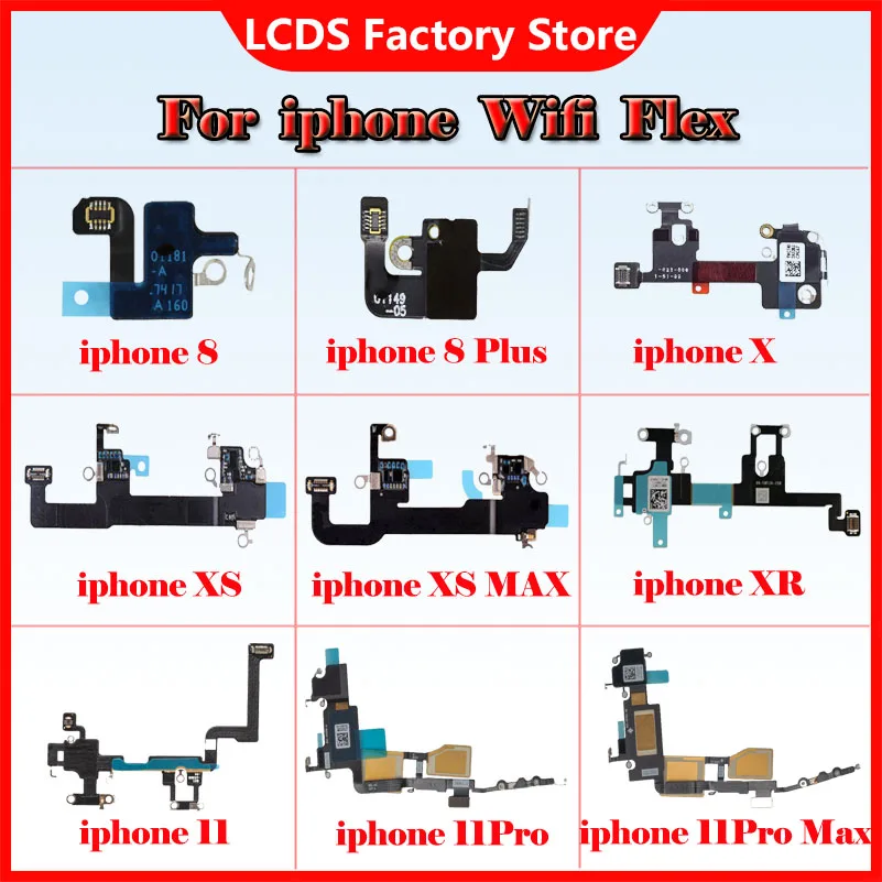 Kit de repuesto de Cable de cinta flexible de señal de antena WiFi probada para iPhone 8, 8Plus, X, XS, XR, XS MAX, 11, 11Pro, 11pro Max