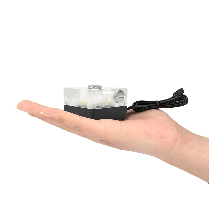 Bomba de refrigeración Syscooling P67A DC 12V mini bomba para refrigeración por agua de PC soporte PWM rosca G1/4 parte superior acrílica - imagen 4