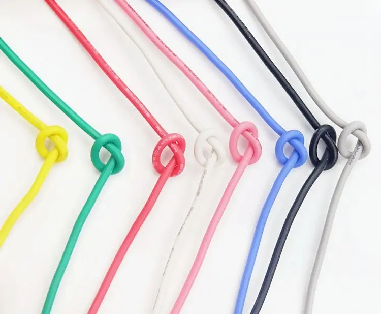 Cable de goma de silicona de 1M 18AWG, Cable de cobre electrónico aislado para lámpara LED, Cable de iluminación suave y Flexible de alta temperatura, UL3135 - imagen 5