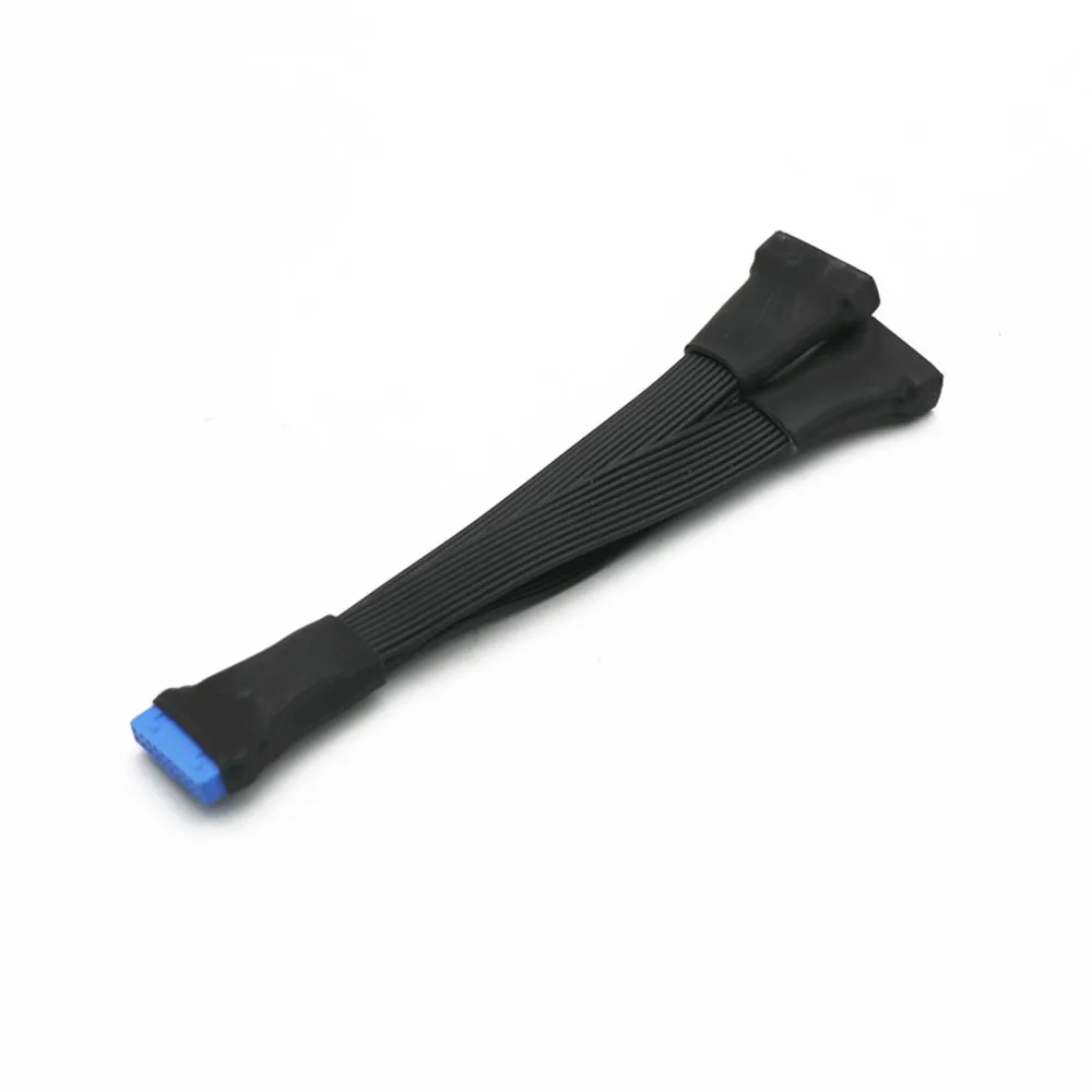 USB 3,0 19 pines/20 pines hembra a macho Y divisor extensión de placa base cable plano un arrastre dos DIY - imagen 4