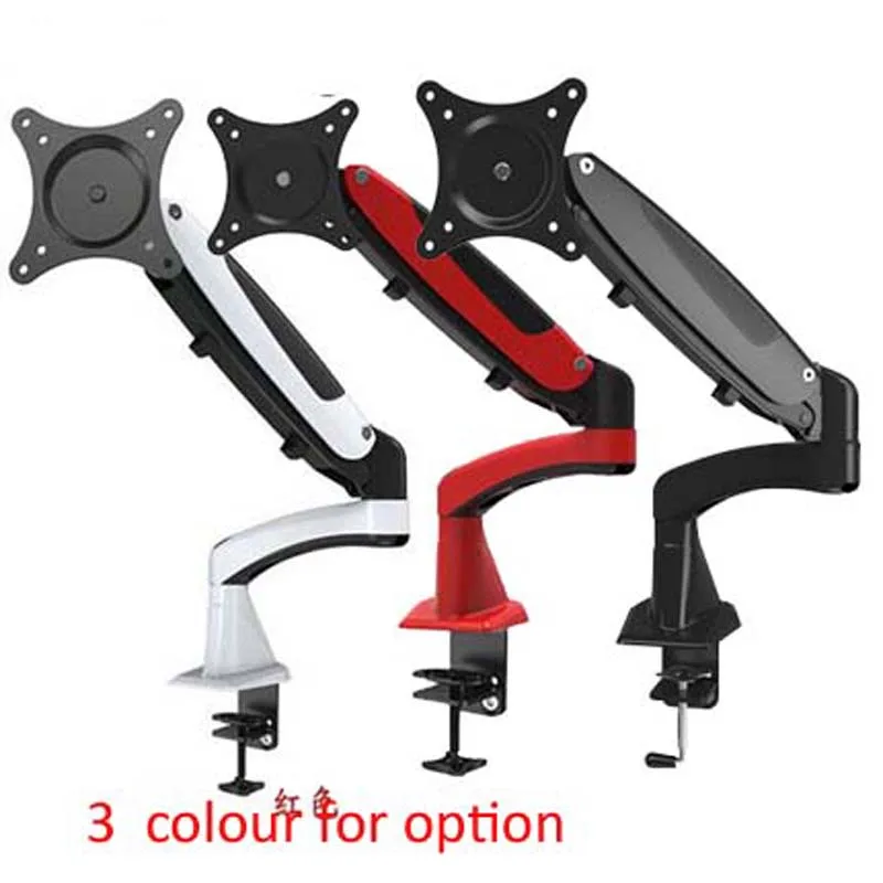 DL-GM112FC 10-27 "pressa de aire puntal de gas inclinable montaje de escritorio lcd monitor giratorio soporte de mesa pantalla estante de escritorio con abrazadera - imagen 2