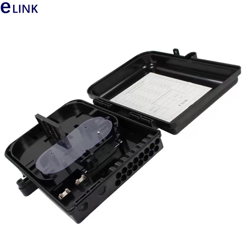Caja de distribución FTTH de 16 núcleos 310*260*95mm caja de conexiones montada en la pared de aleación de PC impermeable 1x16 cierre ELINK - imagen 2