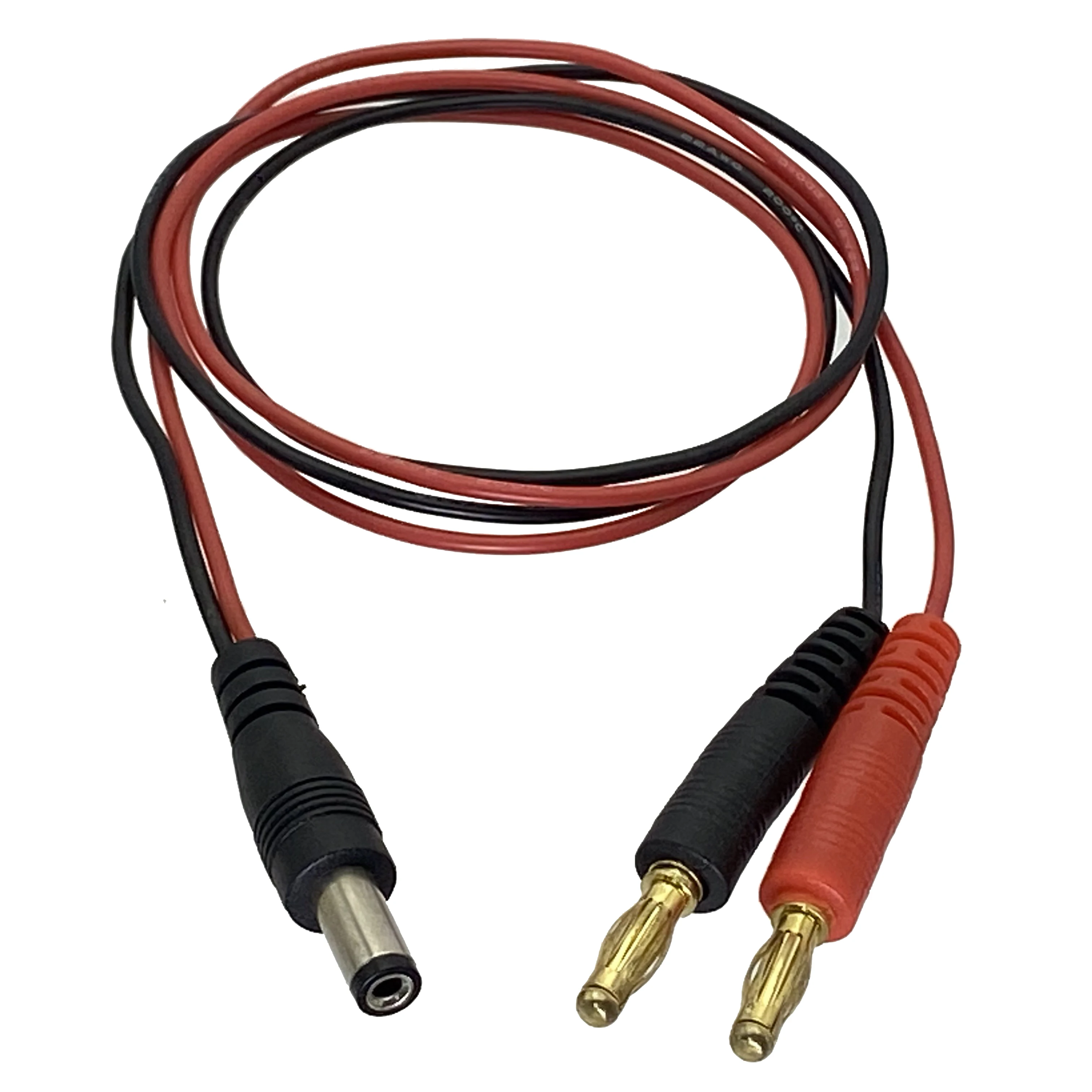 Cable de carga DC Power 5,5x2,1mm macho 4mm enchufe Banana 22AWG Cable 60CM para batería Lipo Drone modelo de avión
