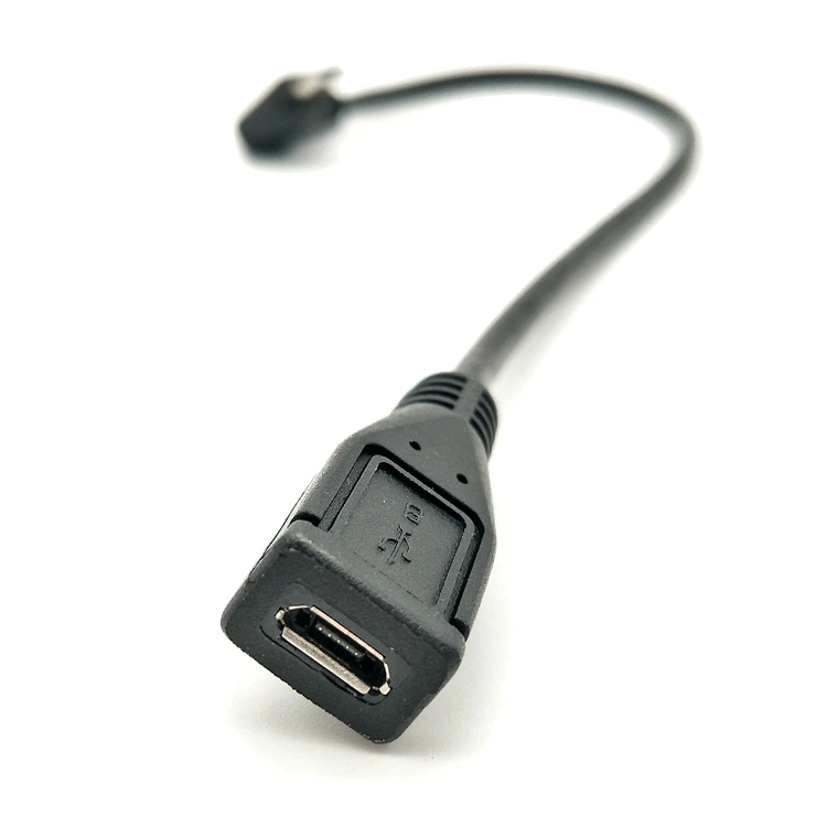 Adaptador de conector de extensión Micro USB 2,0 de 5 pines macho a hembra, Conector de enchufe largo de 90 grados, ángulo derecho, Izquierdo, arriba y abajo - imagen 3
