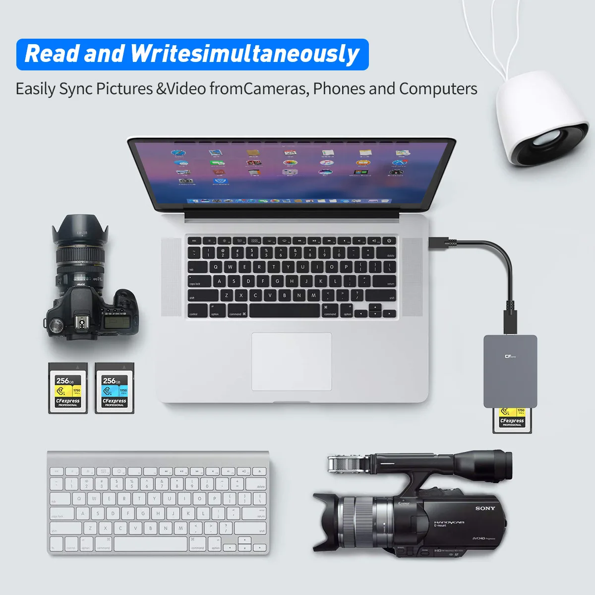 Lector de tarjetas UTHAI C78 CFexpress USB3.1 Gen2 tipo B C adaptador para SLR admite tarjeta de memoria CFE 128G 256G 512G con Cable USB3.0 - imagen 5