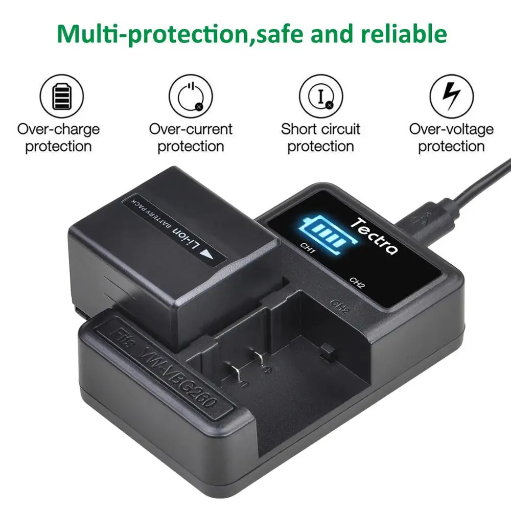 1400mAh CGA-DU14 Battery/LED Charger for PANASONIC CGR-DU06 DU07 DU12 DU21 NV-GS10 GS100K GS17E PV-GS65 VW-VBD140 DZ-BP14 - imagen 2