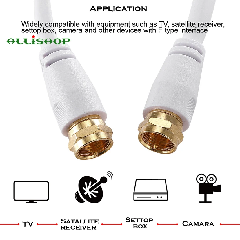 Conector de enchufe macho tipo F a macho tipo F, Cable Coaxial RG6, antena satelital de TV, 1-10M - imagen 4