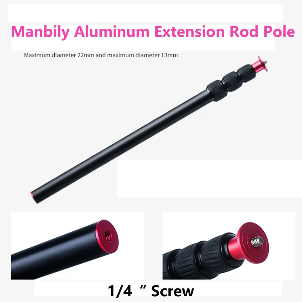 Manbily LR-224 poste de extensión de cámara monopié para teléfono móvil cámara de acción trípode palo de Selfie con tornillo de 1/4"